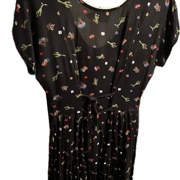 Vintage 90’s Desert West by Sherry Holt Black Southwest Print Size Medium - Picture 1 of 1